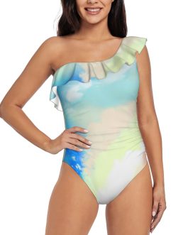 One Shoulder Ruffle Swimsuits