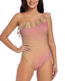 One Shoulder Ruffle Swimsuits