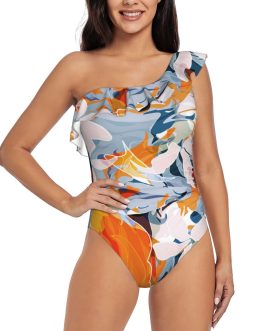 One Shoulder Ruffle Swimsuits